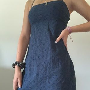 Garage Navy Empire Flower Dress